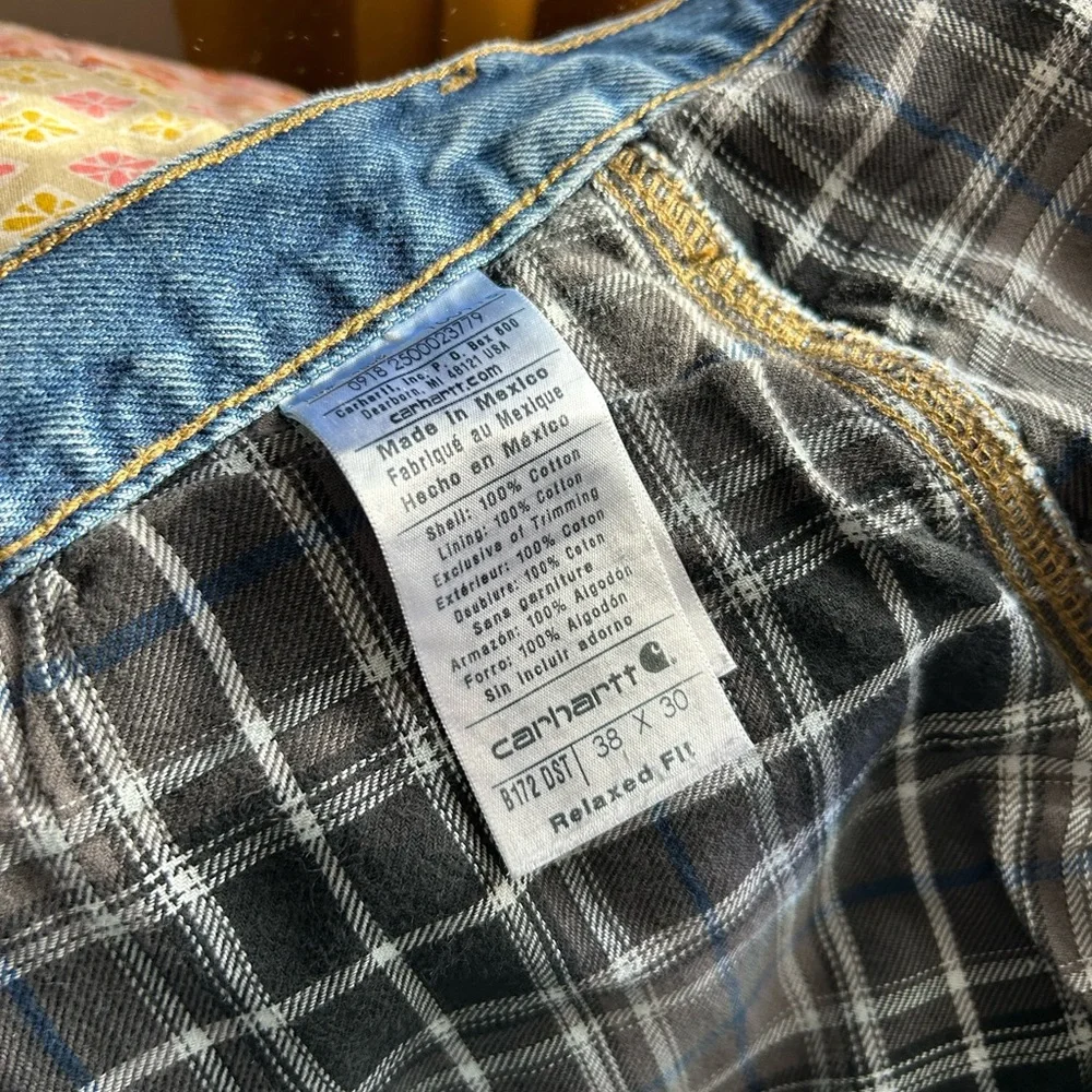 Carhartt Blue Denim with Grey+Blue Plaid Lining - Picture 9 of 9